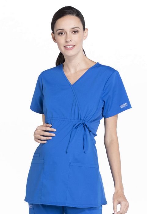 Women’s Cherokee Maternity Mock Wrap Top - Royal Blue