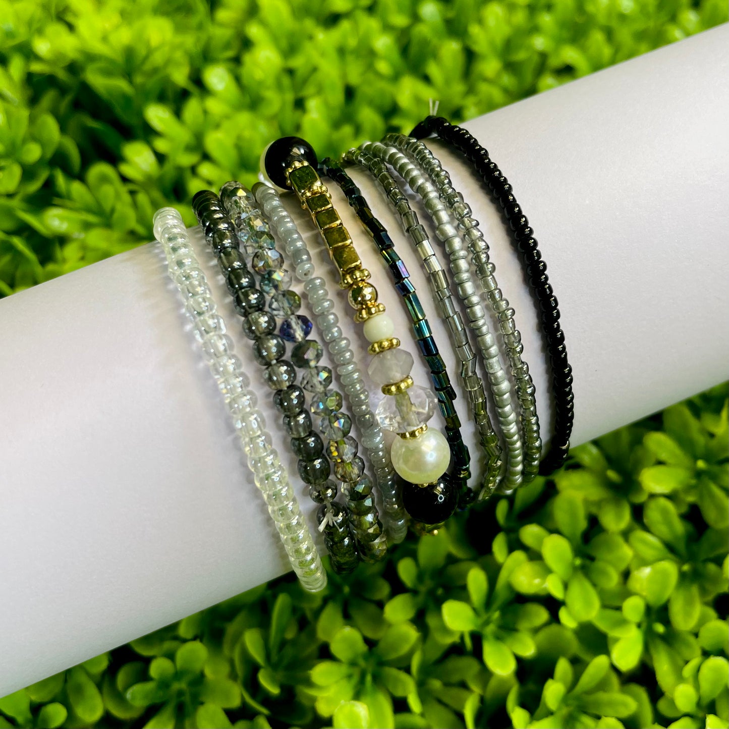 Black Stretchy Bracelet Set