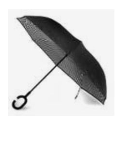 Double Layer Houndstooth Inverted Umbrella- Black