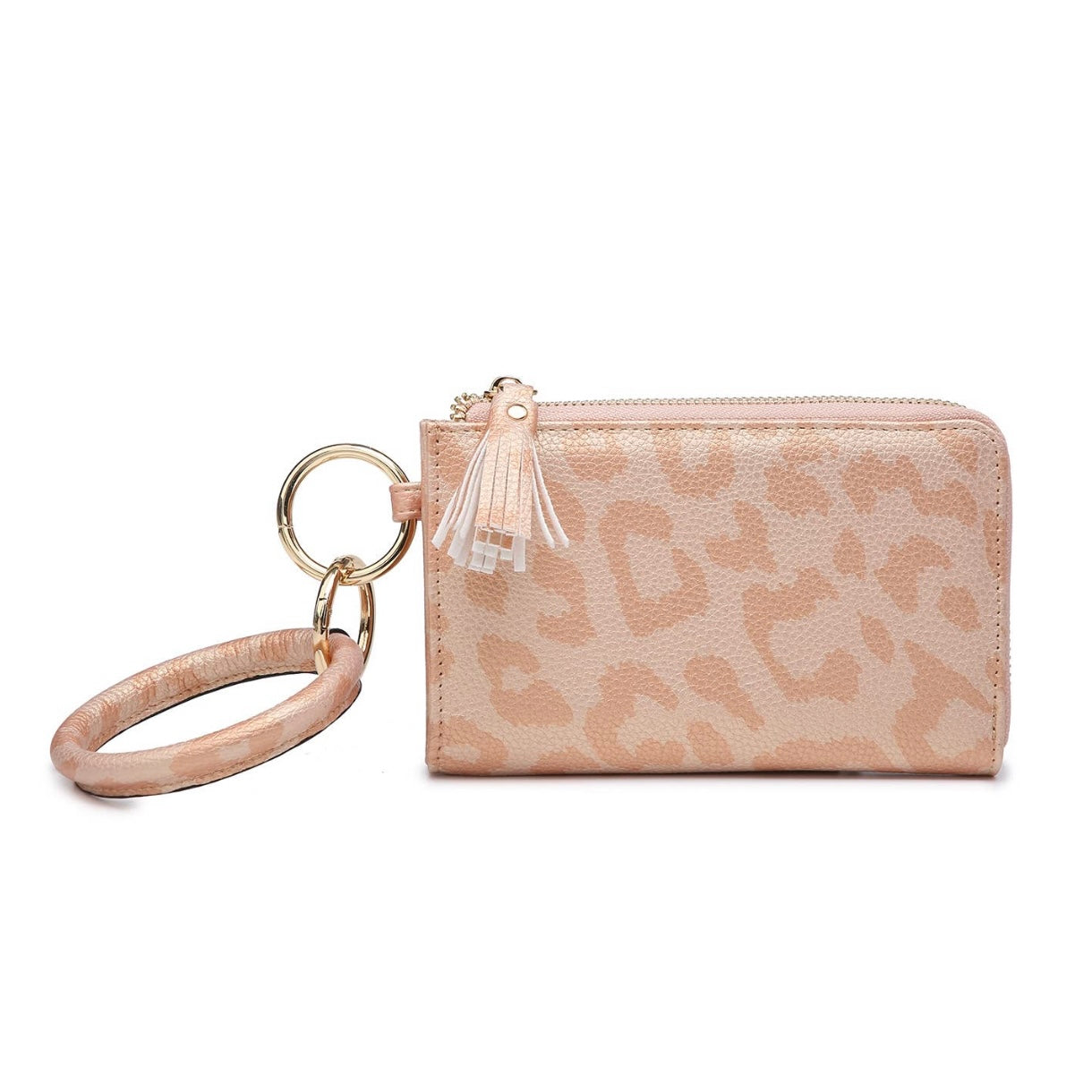 Jen & Co. Liv Bangle Wristlet/Wallet - Cheetah/Rose