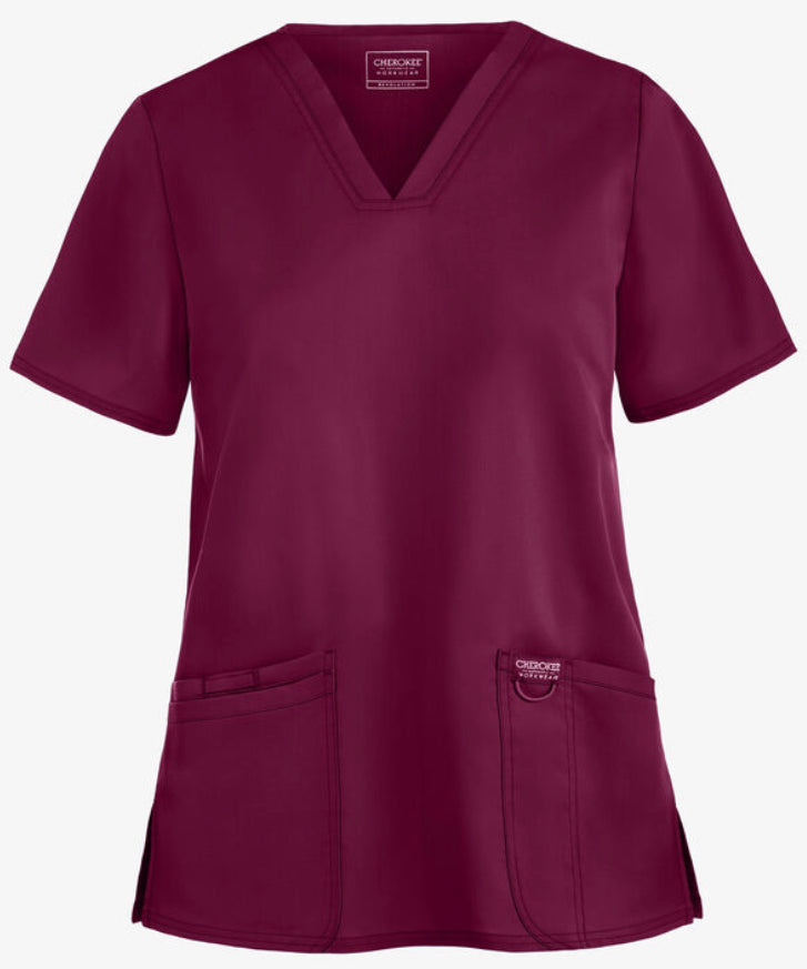 Women’s Cherokee Workwear Scrub Top - Wine