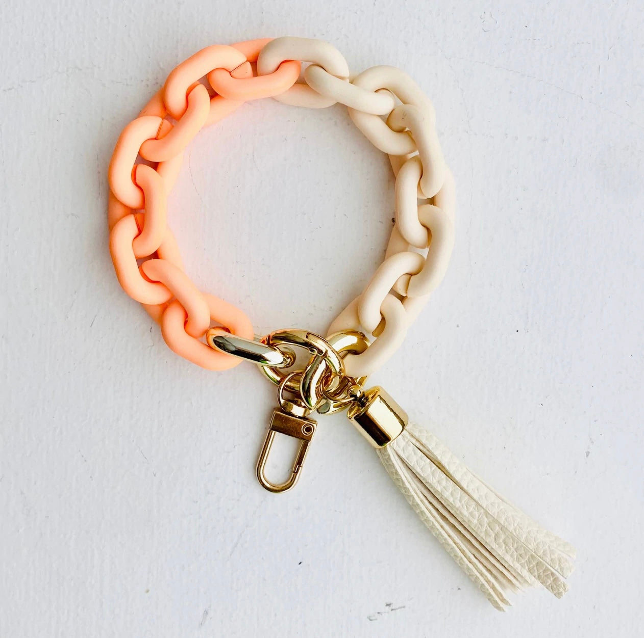 Chain Link Bangle Keychain | Boho Acrylic Wristlet Keyring