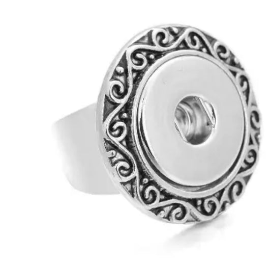 Snap Silver Ring-Adjustable