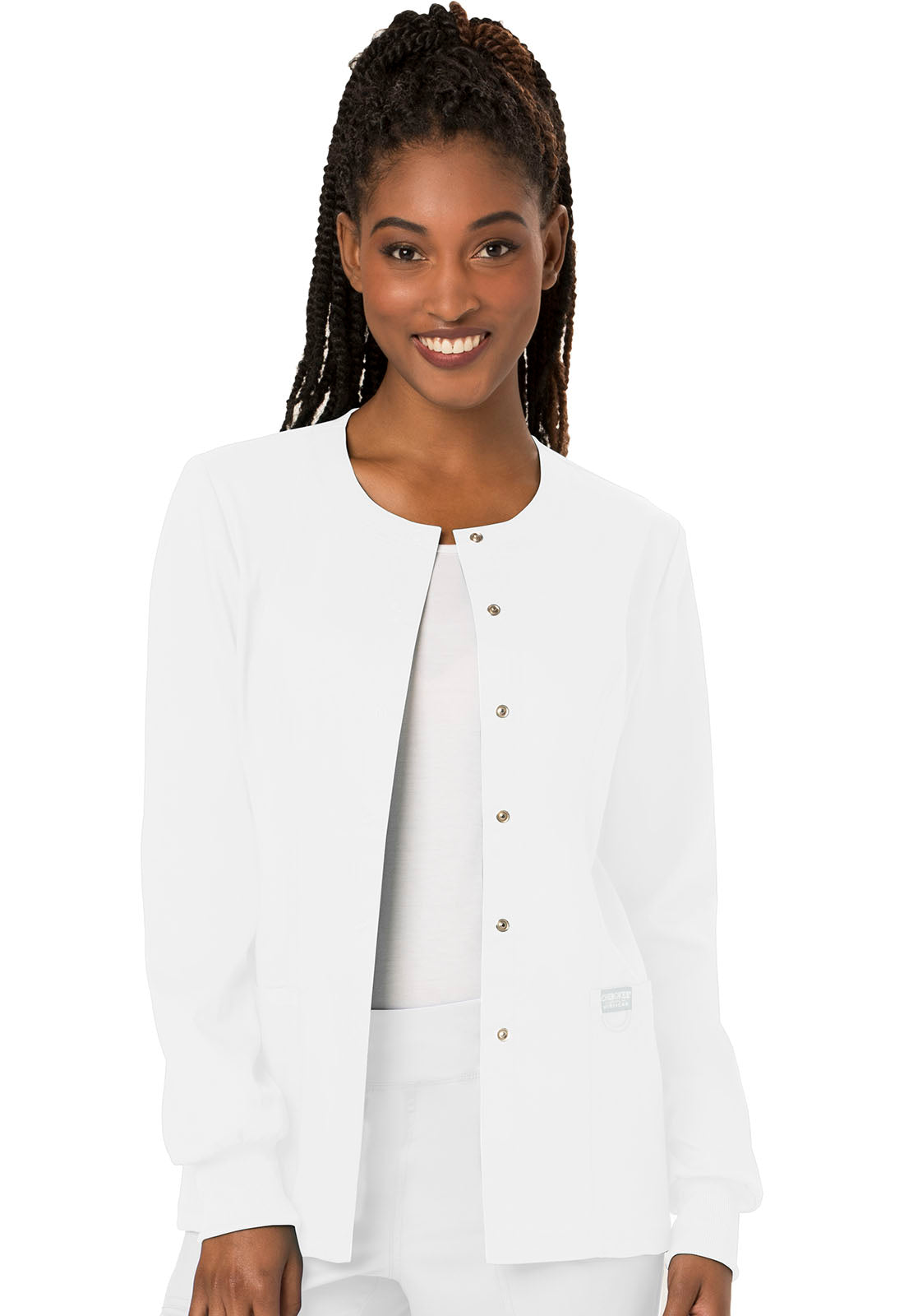 Women’s Cherokee WW Revolution Snap Front Jacket - White