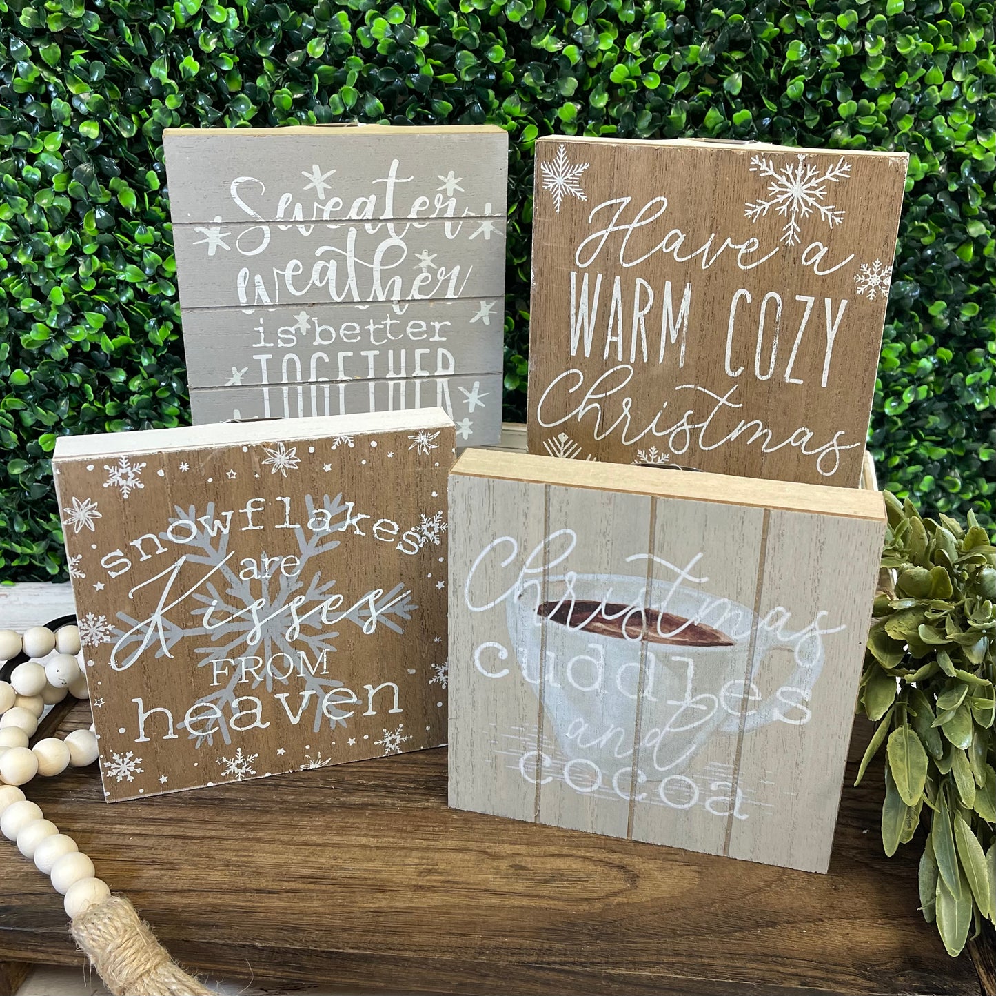 Winter Decorative Table Block Assorted