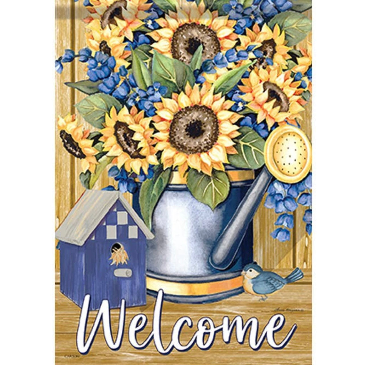 “Sunflowers & Blue” Dura Soft Garden Flag