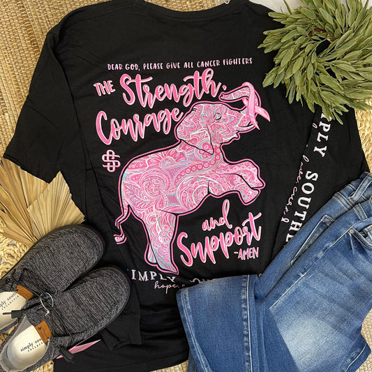 Simply Southern Pink Ribbon Long Sleeve Tee