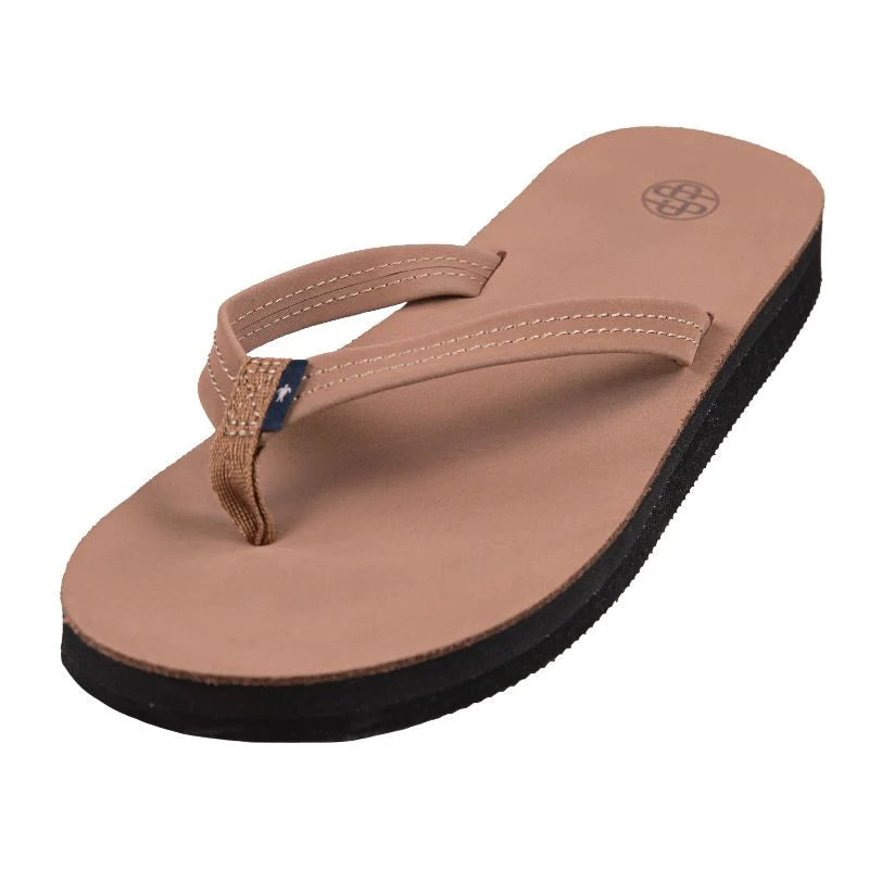 Simply Southern Leather Flip Flops - Chestnut