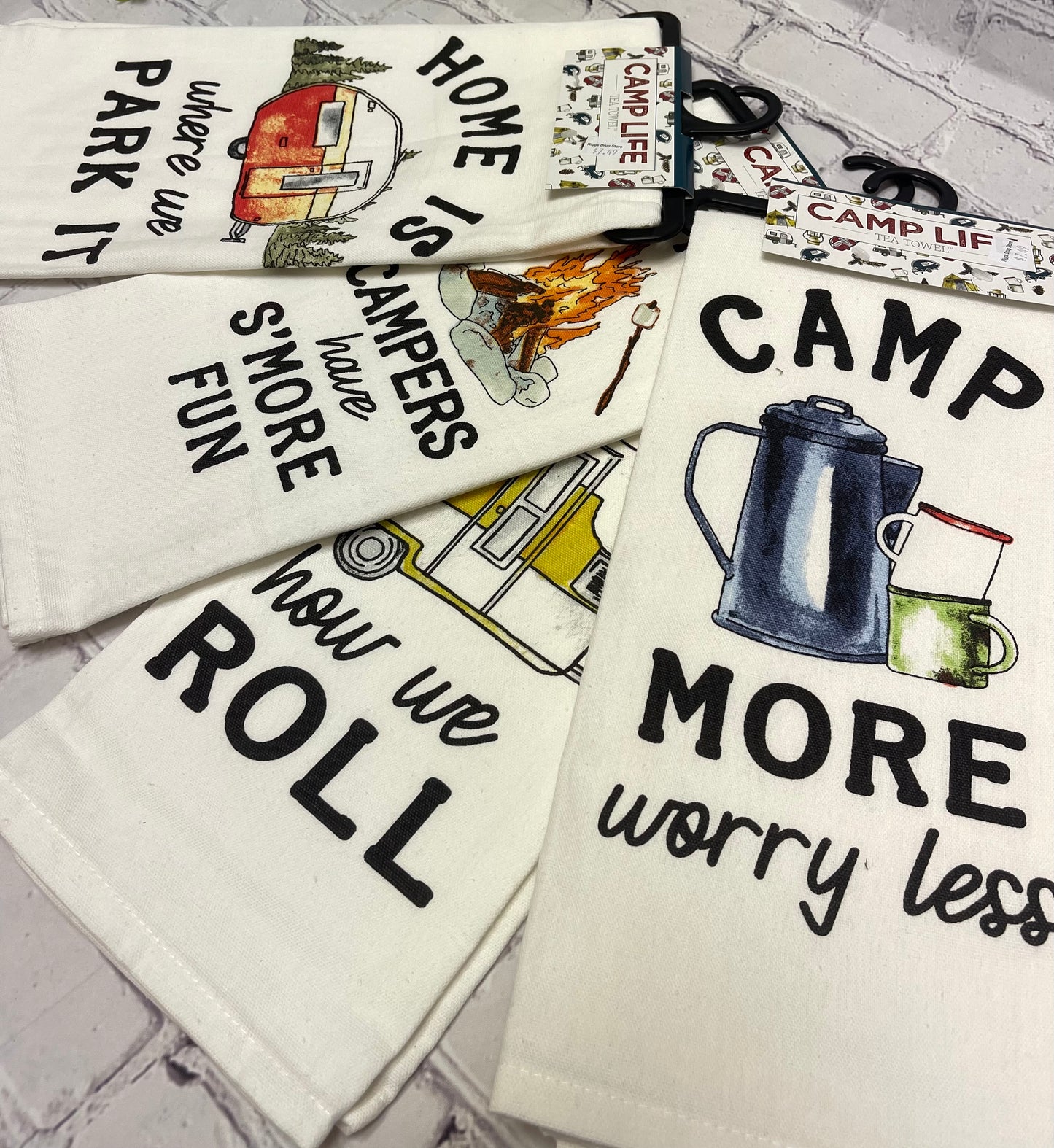 Camp Life Sentiment Tea Towels