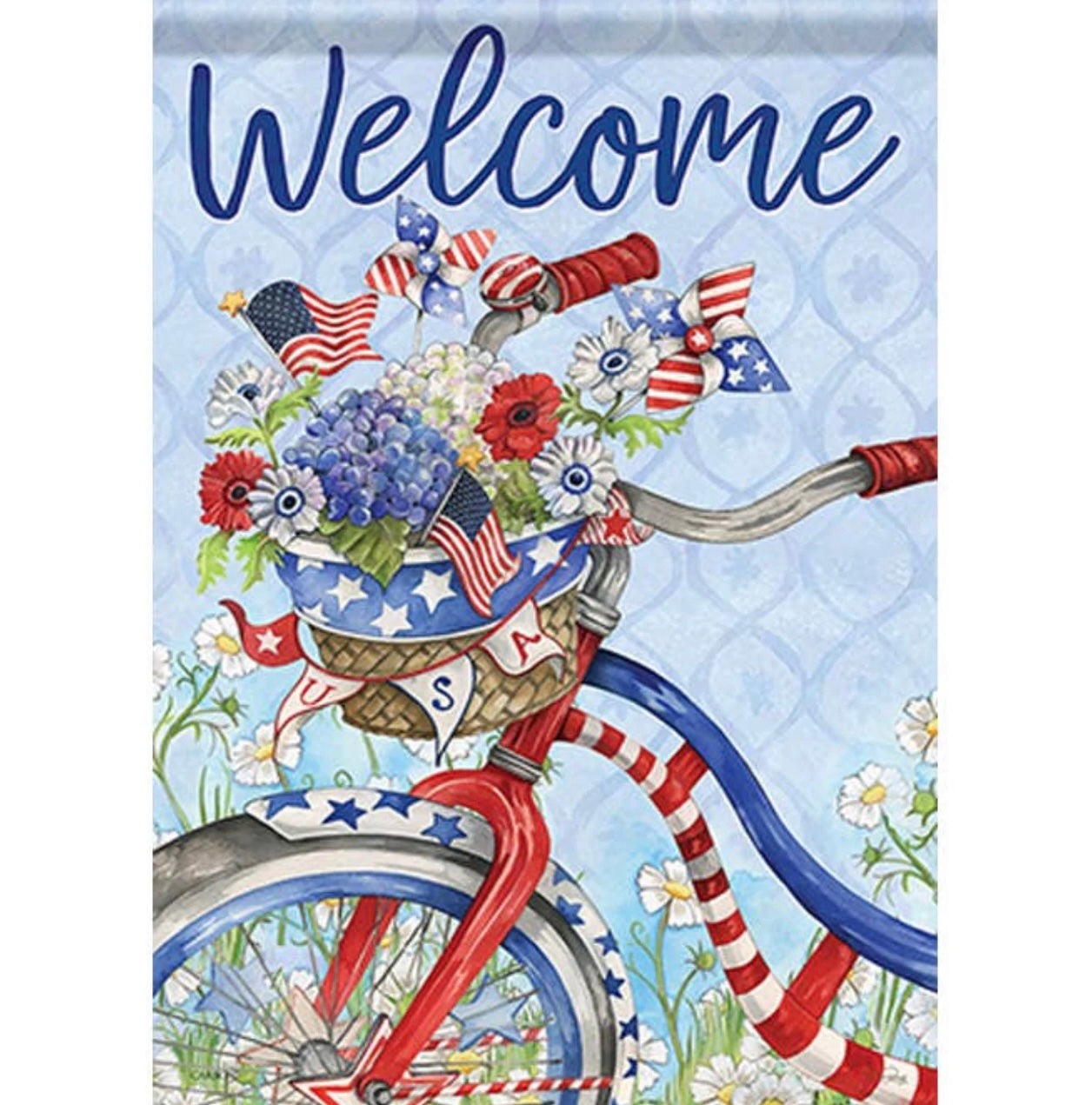 “Patriotic Summer Bike” Dura Soft Garden Flag