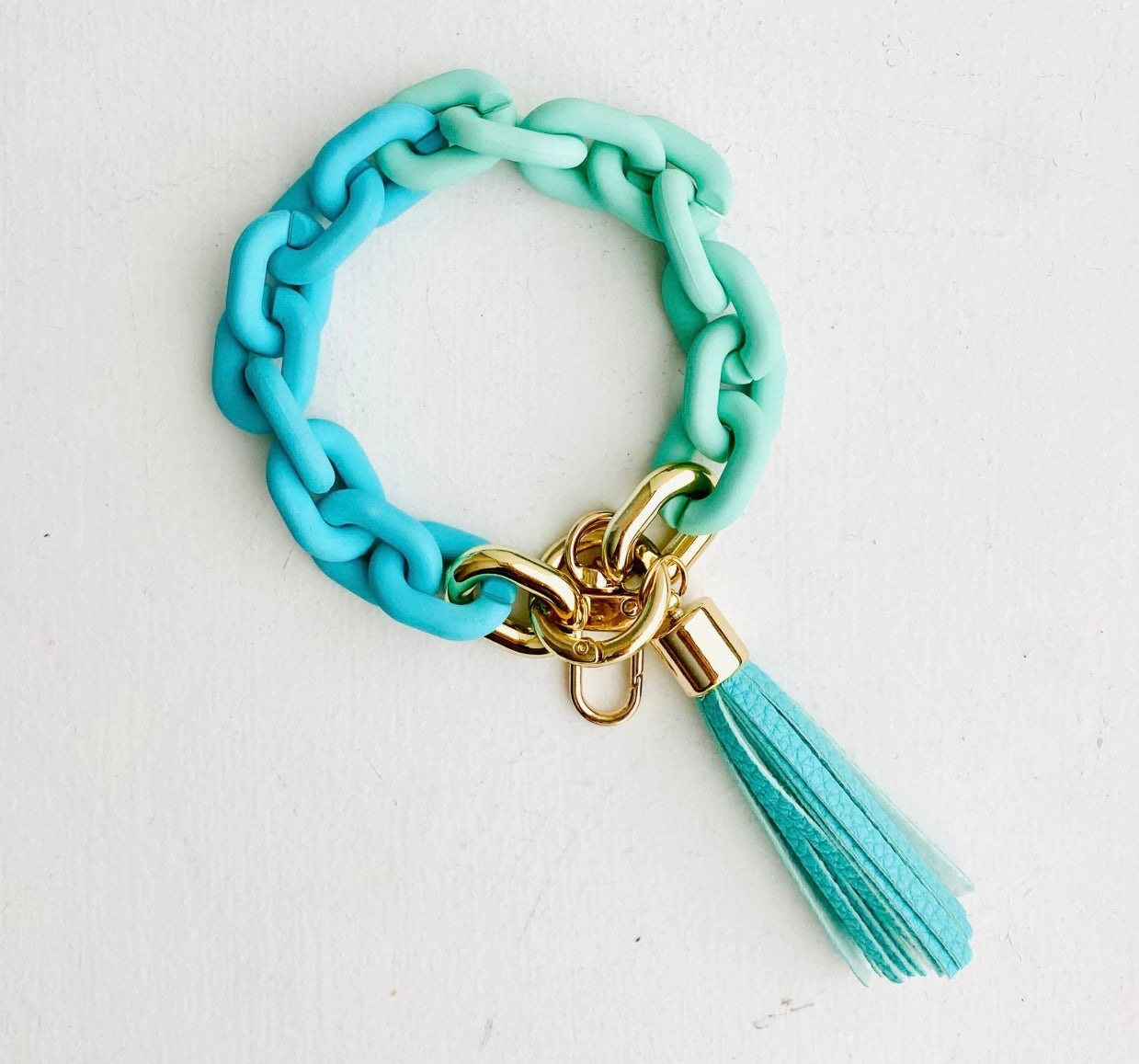 Chain Link Bangle Keychain | Boho Acrylic Wristlet Keyring