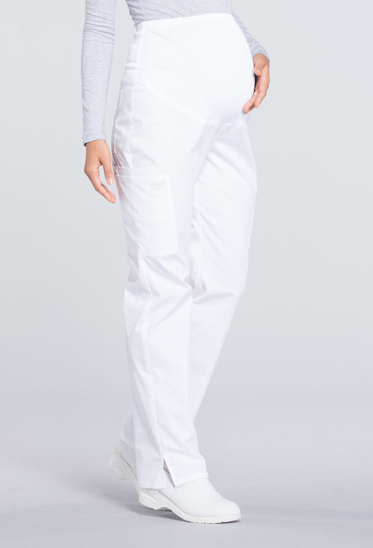 Women’s Cherokee Workwear WW Professionals Maternity Straight Leg Pant -WHITE