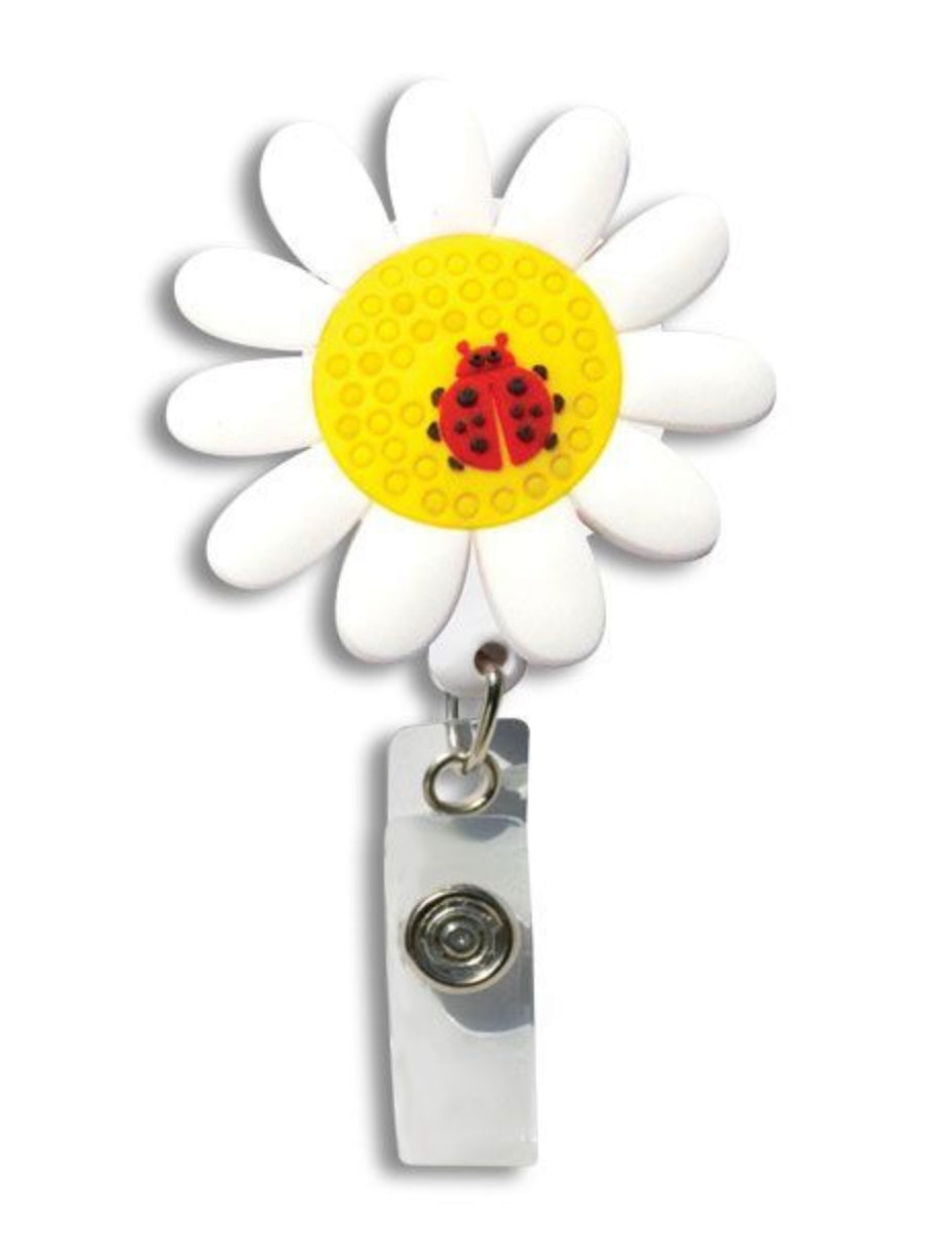 3D Rubber Retractable Badge Reel - Daisy