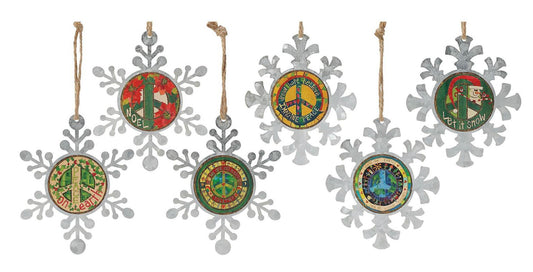 Tin Snowflake Ornament, Assorted