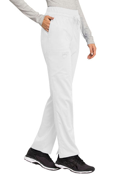 Women’s Cherokee WW Revolution Mid Rise Tapered Leg Drawstring Pant - White