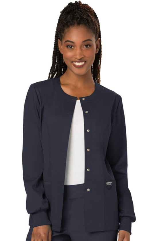 Women’s Cherokee WW Revolution Scrub Snap Front Jacket - Pewter