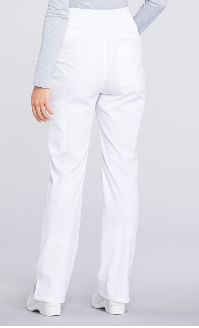 Women’s Cherokee Workwear WW Professionals Maternity Straight Leg Pant -WHITE