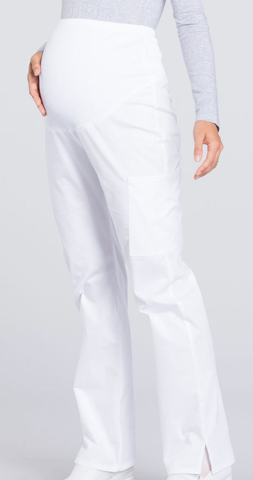 Women’s Cherokee Workwear WW Professionals Maternity Straight Leg Pant -WHITE