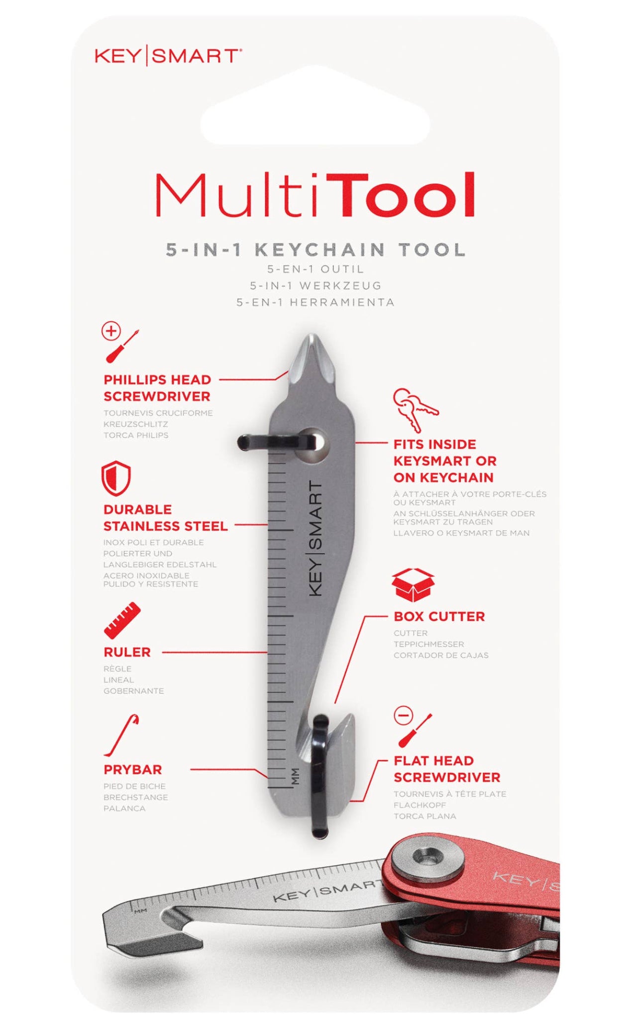 KeySmart MultiTook Screwdriver & Box Cutter/Stainless Steel