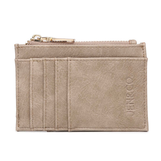 Jen & Co. Sia Printed Card Holder Wallet - Stone