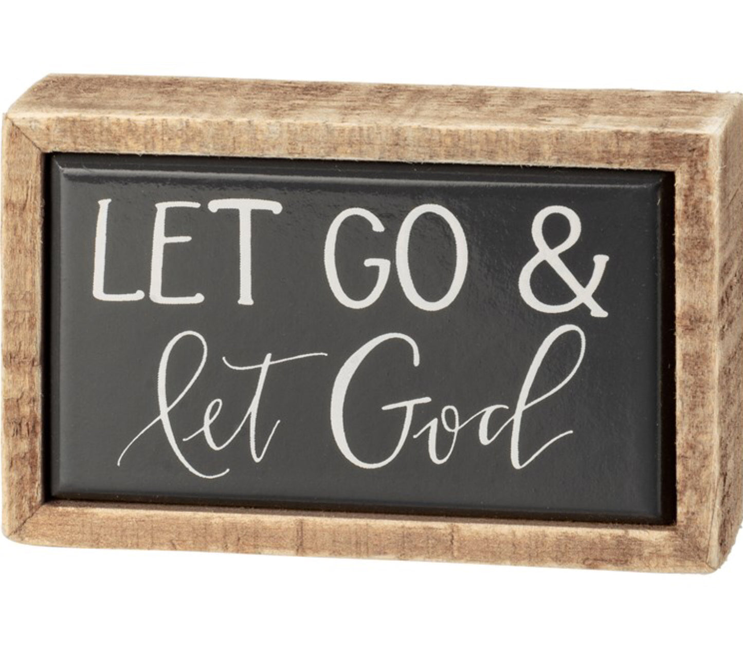 PRIMITIVES BY KATHY - BOX SIGN MINI - LET GOD - 108308