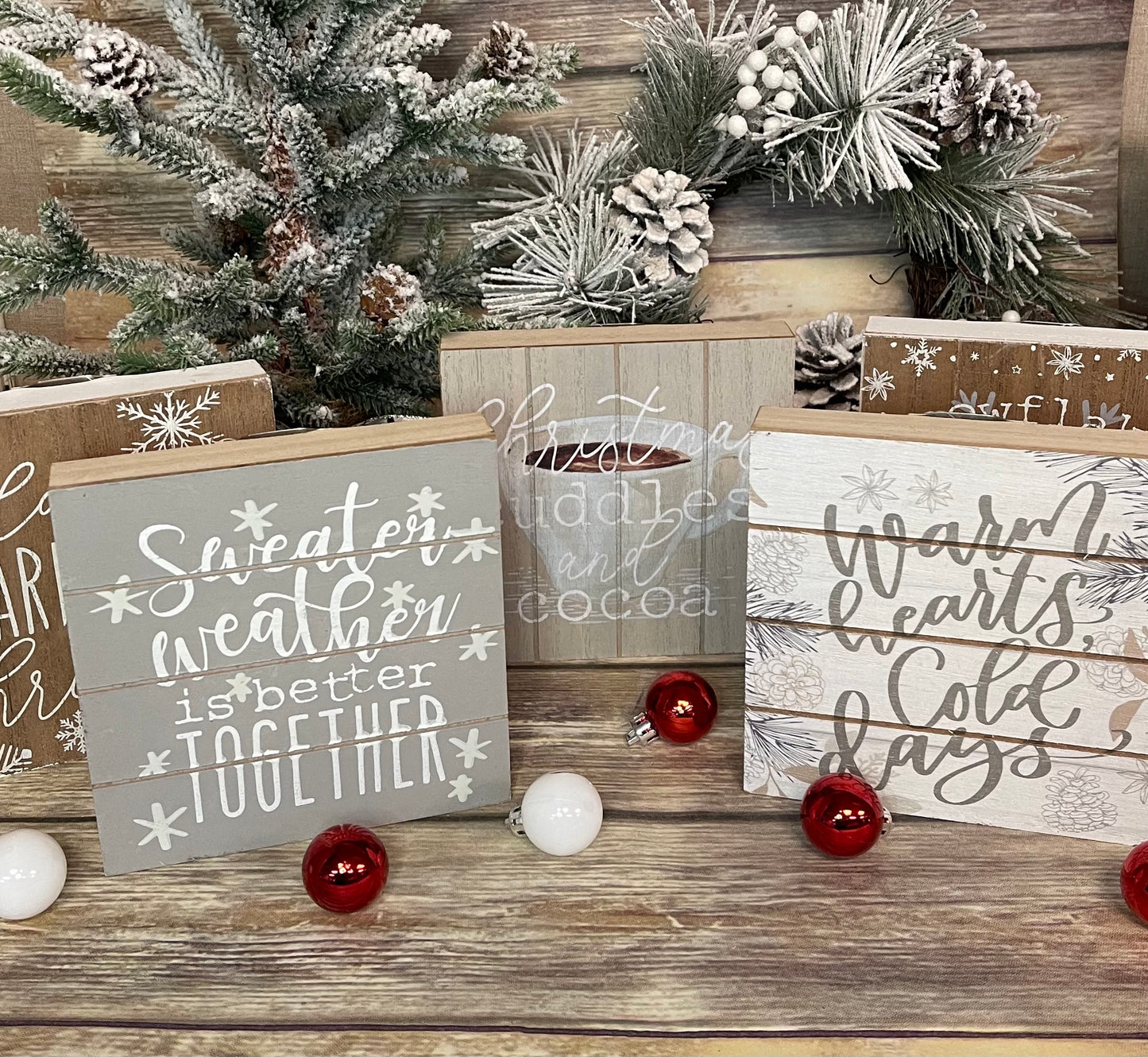 Winter Decorative Table Block Assorted