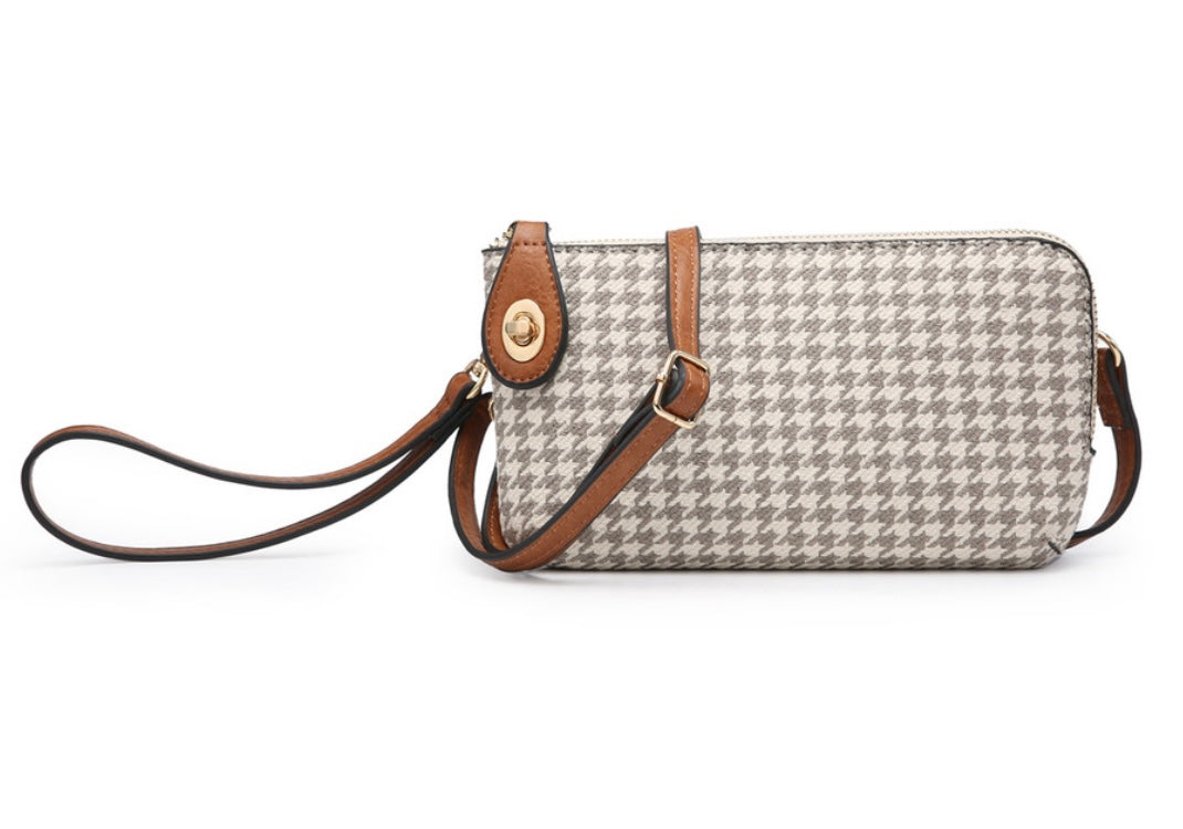 Jen & Co. Kendall Houndstooth Crossbody/Wristlet