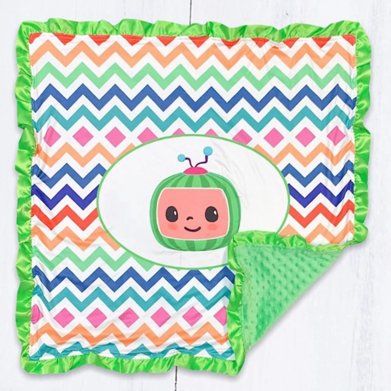 Cocomelon Watermelon Zig Zag Baby Blanket