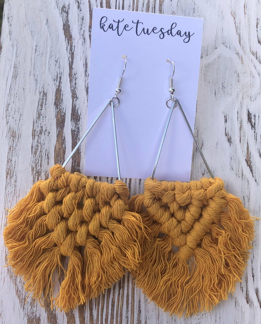 Golden Yellow Fringed Earrings