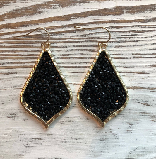 Black Rhinestone Earrings