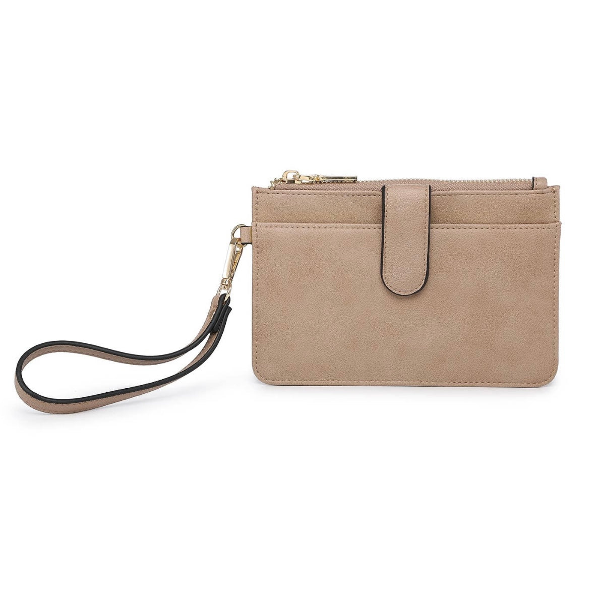 Jen & Co. Pearl Wallet Clutch w/ Inner Cardholders in Taupe